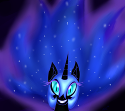 Size: 2800x2500 | Tagged: safe, artist:novaspark, nightmare moon, alicorn, pony, female, horn, mare, smiling, solo