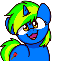 Size: 1000x1000 | Tagged: safe, artist:sugar morning, oc, oc only, oc:speed, pony, unicorn, cute, female, looking at you, mare, profile picture, simple background, solo, sugar morning's smiling ponies, transparent background