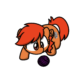 Size: 1000x1000 | Tagged: safe, artist:sugar morning, oc, oc only, oc:alto clef, pegasus, animated, ball, behaving like a cat, commission, cute, female, simple background, solo, sugar morning's play time, transparent background, yarn, yarn ball, ych result, your character here