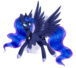 Size: 1024x920 | Tagged: safe, artist:syrusez, derpibooru import, princess luna, alicorn, pony, colored pupils, cute, female, full moon, lunabetes, mare, moon, simple background, solo, spread wings, transparent background, wings