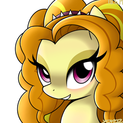 Size: 1284x1284 | Tagged: safe, artist:yorozpony, adagio dazzle, earth pony, pony, equestria girls ponified, female, looking at you, mare, ponified, smiling, solo