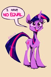 Size: 1536x2300 | Tagged: safe, artist:delphoart, derpibooru import, twilight sparkle, unicorn twilight, pony, unicorn, dialogue, female, mare, solo, tan background