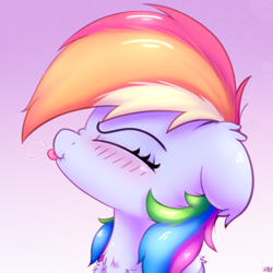 Size: 2500x2500 | Tagged: safe, artist:heavymetalbronyyeah, derpibooru import, rainbow dash, pegasus, pony, :p, blushing, bust, chest fluff, cute, dashabetes, ear fluff, eyes closed, floppy ears, high res, leg fluff, portrait, profile, raspberry, scrunchy face, solo, tongue out