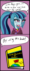 Size: 1350x3200 | Tagged: safe, artist:novaspark, sonata dusk, equestria girls, rainbow rocks, book, comic, for dummies, solo, the many misdeeds of sonata dusk