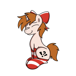 Size: 2000x2000 | Tagged: safe, artist:sugar morning, oc, oc only, oc:white shield, pony, unicorn, bow, clothes, crossdressing, hair bow, male, simple background, socks, solo, stallion, striped socks, transparent background