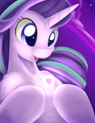 Size: 1056x1373 | Tagged: safe, artist:dusthiel, starlight glimmer, pony, unicorn, cute, female, glimmerbetes, heart, magic, mare, solo