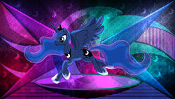 Size: 3840x2160 | Tagged: safe, artist:laszlvfx, artist:stabzor, derpibooru import, edit, princess luna, alicorn, pony, solo, wallpaper, wallpaper edit