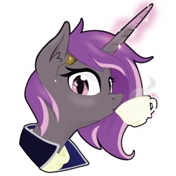 Size: 1000x1000 | Tagged: safe, artist:willoillo, derpibooru import, oc, oc only, oc:lavender hex, pony, unicorn, cup, sierra nevada, simple background, solo, white background