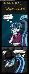 Size: 900x2300 | Tagged: safe, artist:novaspark, sonata dusk, equestria girls, rainbow rocks, comic, dastardly whiplash, solo, the many misdeeds of sonata dusk