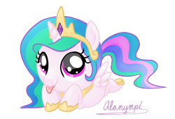 Size: 3152x2161 | Tagged: safe, artist:alanymph, princess celestia, alicorn, pony, :p, cewestia, cute, cutelestia, female, filly, high res, prone, sillestia, silly, simple background, solo, tongue out, transparent background, weapons-grade cute, younger