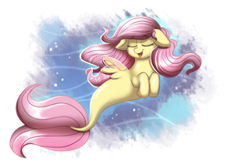 Size: 1501x1080 | Tagged: safe, artist:confetticakez, derpibooru import, fluttershy, seapony (g4), my little pony: the movie, cute, eyes closed, female, floppy ears, mare, seaponified, seapony fluttershy, shyabetes, singing, smiling, solo, species swap