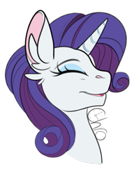 Size: 419x546 | Tagged: safe, artist:chrono_logic, derpibooru import, rarity, pony, unicorn, bust, ear fluff, eyes closed, portrait, profile, simple background, smiling, solo, transparent background