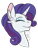 Size: 419x546 | Tagged: safe, artist:chrono_logic, derpibooru import, rarity, pony, unicorn, bust, ear fluff, eyes closed, portrait, profile, simple background, smiling, solo, transparent background