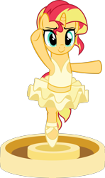 Size: 3548x6000 | Tagged: safe, artist:orin331, sunset shimmer, pony, unicorn, a royal problem, equestria girls, absurd resolution, ballerina, clothes, cute, dancing, dress, female, mare, shimmerina, simple background, smiling, solo, transparent background, tutu, vector
