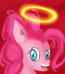 Size: 2200x2500 | Tagged: safe, artist:novaspark, pinkie pie, earth pony, pony, female, halo, mare, pink coat, pink mane, solo