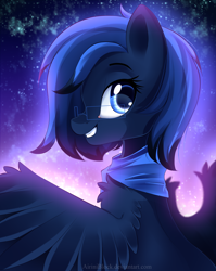 Size: 1724x2171 | Tagged: safe, artist:airiniblock, oc, oc only, pegasus, pony, bandana, commission, female, glasses, looking at you, looking back, mare, rcf community, smiling, solo