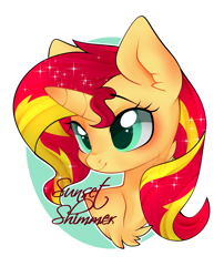 Size: 2047x2530 | Tagged: safe, artist:snow angel, sunset shimmer, pony, unicorn, chest fluff, cute, female, mare, shimmerbetes, solo