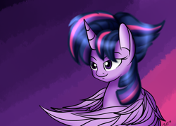 Size: 1500x1080 | Tagged: safe, artist:novaspark, twilight sparkle, twilight sparkle (alicorn), alicorn, pony, castle sweet castle, alternate hairstyle, female, mare, punklight sparkle, solo