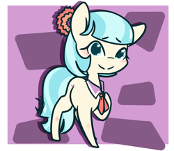 Size: 2012x1750 | Tagged: safe, artist:lilliesinthegarden, derpibooru import, coco pommel, earth pony, pony, cocobetes, cute, hair accessory, necktie, solo