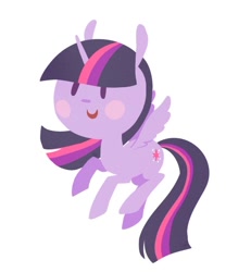 Size: 500x540 | Tagged: safe, artist:tsurime, derpibooru import, twilight sparkle, twilight sparkle (alicorn), alicorn, pony, beady eyes, blush sticker, blushing, cute, female, lineless, mare, simple background, solo, twiabetes, white background