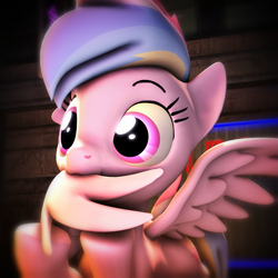 Size: 1079x1079 | Tagged: safe, artist:star-lightstarbright, oc, oc only, oc:pastel flash, pegasus, pony, 3d, female, mare, nom, preening, solo