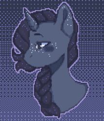 Size: 600x700 | Tagged: safe, artist:poofindi, oc, oc only, pony, unicorn, aseprite, dithering, pixel art