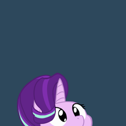 Size: 540x540 | Tagged: dead source, safe, artist:dr-waveband, starlight glimmer, pony, unicorn, blue background, female, mare, simple background, solo, soon