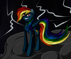 Size: 3000x2500 | Tagged: safe, artist:novaspark, rainbow dash, pegasus, pony, corrupted, nightmare rainbow dash, nightmarified, solo