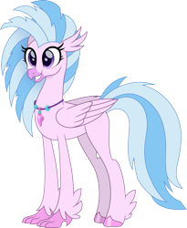 Size: 1229x1500 | Tagged: safe, artist:cloudyglow, derpibooru import, part of a set, silverstream, classical hippogriff, hippogriff, alternate universe, cloudyglowverse, cute, diastreamies, female, movie accurate, older, older silverstream, simple background, smiling, solo, transparent background