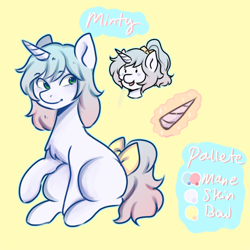 Size: 2000x2000 | Tagged: safe, artist:poofindi, oc, oc only, oc:minty, unicorn, reference, reference sheet