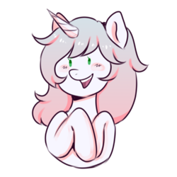 Size: 2000x2000 | Tagged: safe, artist:poofindi, oc, oc only, oc:minty, unicorn, bust, simple background, smiling, solo, transparent background