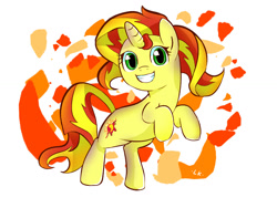 Size: 1024x768 | Tagged: safe, artist:kumikoponylk, derpibooru exclusive, sunset shimmer, pony, unicorn, cute, grin, shimmerbetes, smiling