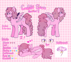 Size: 4000x3501 | Tagged: safe, artist:poofindi, oc, oc only, oc:confetti storm, pegasus, reference sheet