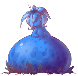 Size: 917x899 | Tagged: safe, artist:secretgoombaman12345, oc, oc only, oc:poison joke, hybrid, original species, plant pony, inflation, plant, poison blob, poison joke, ponified, solo, story in the source