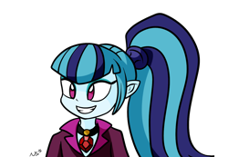 Size: 1300x900 | Tagged: safe, artist:novaspark, sonata dusk, equestria girls, clothes, female, solo, two toned hair