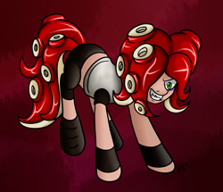 Size: 1492x1286 | Tagged: safe, artist:novaspark, evil grin, grin, happy, octoling, ponified, sharp teeth, smiling, smirk, solo, splatoon, teeth