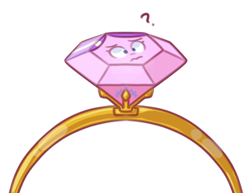 Size: 419x324 | Tagged: safe, artist:secretgoombaman12345, diamond tiara, ask chubby diamond, diamond ring, inanimate tf, objectification, ring, solo, tumblr