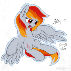 Size: 512x512 | Tagged: safe, artist:flynnmlp, artist:squeaky-belle, oc, oc only, oc:tridashie, pegasus, colored, signature, solo, spread wings, wings