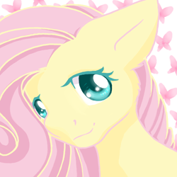 Size: 500x500 | Tagged: safe, artist:tokokami, derpibooru import, fluttershy, pegasus, pony, bust, looking at you, portrait, smiling, solo