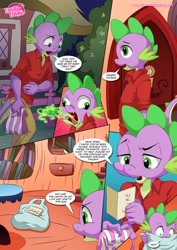 Size: 1024x1447 | Tagged: safe, artist:bbmbbf, spike, anthro, comic:sex ed with miss twilight sparkle, series:the power of dragon mating, comic, equestria untamed, palcomix