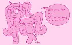 Size: 1280x804 | Tagged: safe, artist:whoop, princess cadance, alicorn, pony, glasses, monochrome, solo