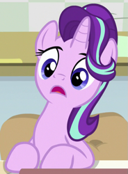 Size: 429x582 | Tagged: safe, derpibooru import, screencap, starlight glimmer, pony, unicorn, a horse shoe-in, cropped, female, mare, solo