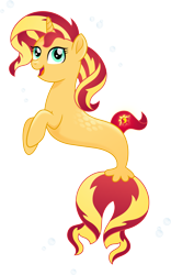 Size: 2541x4060 | Tagged: safe, artist:sugar-loop, sunset shimmer, seapony (g4), my little pony: the movie, spoiler:my little pony the movie, absurd resolution, bubble, female, irony, mare, movie accurate, not fiery shimmer, open mouth, seaponified, seapony sunset, simple background, smiling, solo, species swap, transparent background, vector