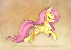 Size: 1280x912 | Tagged: safe, artist:zetamad, derpibooru import, fluttershy, pegasus, pony, atg 2020, chest fluff, cute, eyes closed, female, mare, newbie artist training grounds, pale belly, profile, shyabetes, solo