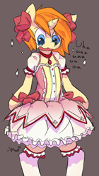 Size: 1077x1920 | Tagged: safe, artist:whoop, oc, oc only, oc:whoop, cosplay, crossdressing, madoka kaname, puella magi madoka magica