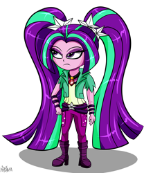 Size: 1500x1800 | Tagged: safe, artist:novaspark, aria blaze, equestria girls, rainbow rocks, chibi, clothes, frown, solo