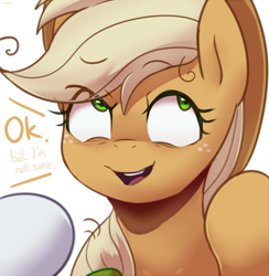 Size: 3708x3800 | Tagged: safe, artist:maren, derpibooru import, mean applejack, mean rarity, pony, the mean 6, bust, clone, dialogue, female, freckles, high res, liarjack, mare, offscreen character, open mouth, portrait, simple background, white background