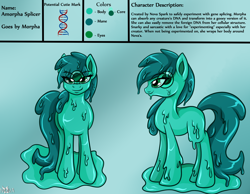 Size: 1800x1400 | Tagged: safe, artist:novaspark, oc, oc only, oc:morpha, goo, goo pony, original species, reference sheet, slime, solo