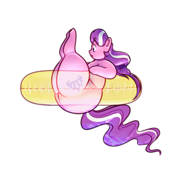 Size: 1800x1800 | Tagged: safe, artist:secretgoombaman12345, diamond tiara, chubby, chubby diamond, diamond buttiara, fat, female, filly, inner tube, obese, plot, pool toy, solo, stuck, the ass was fat