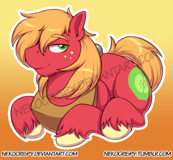 Size: 665x618 | Tagged: safe, artist:nekocrispy, big macintosh, earth pony, pony, looking at you, male, solo, stallion, watermark